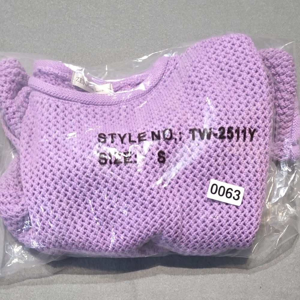Zenana Outfitters New In Poly Lavender Knit Sweater Small PTP 28 Length 21 - Picture 3 of 7